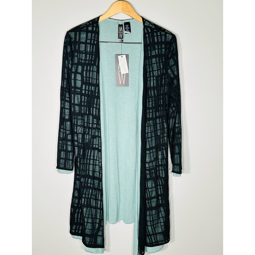 MarlaWynne Layers Black/Blue Cardigan Large